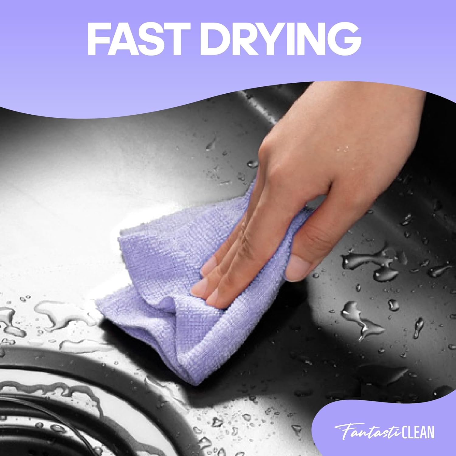 Fantasticlean Microfiber Cleaning Cloth Roll 4 Rolls 240 Pack, Tear Away Paperless Towels, 8" x 8"