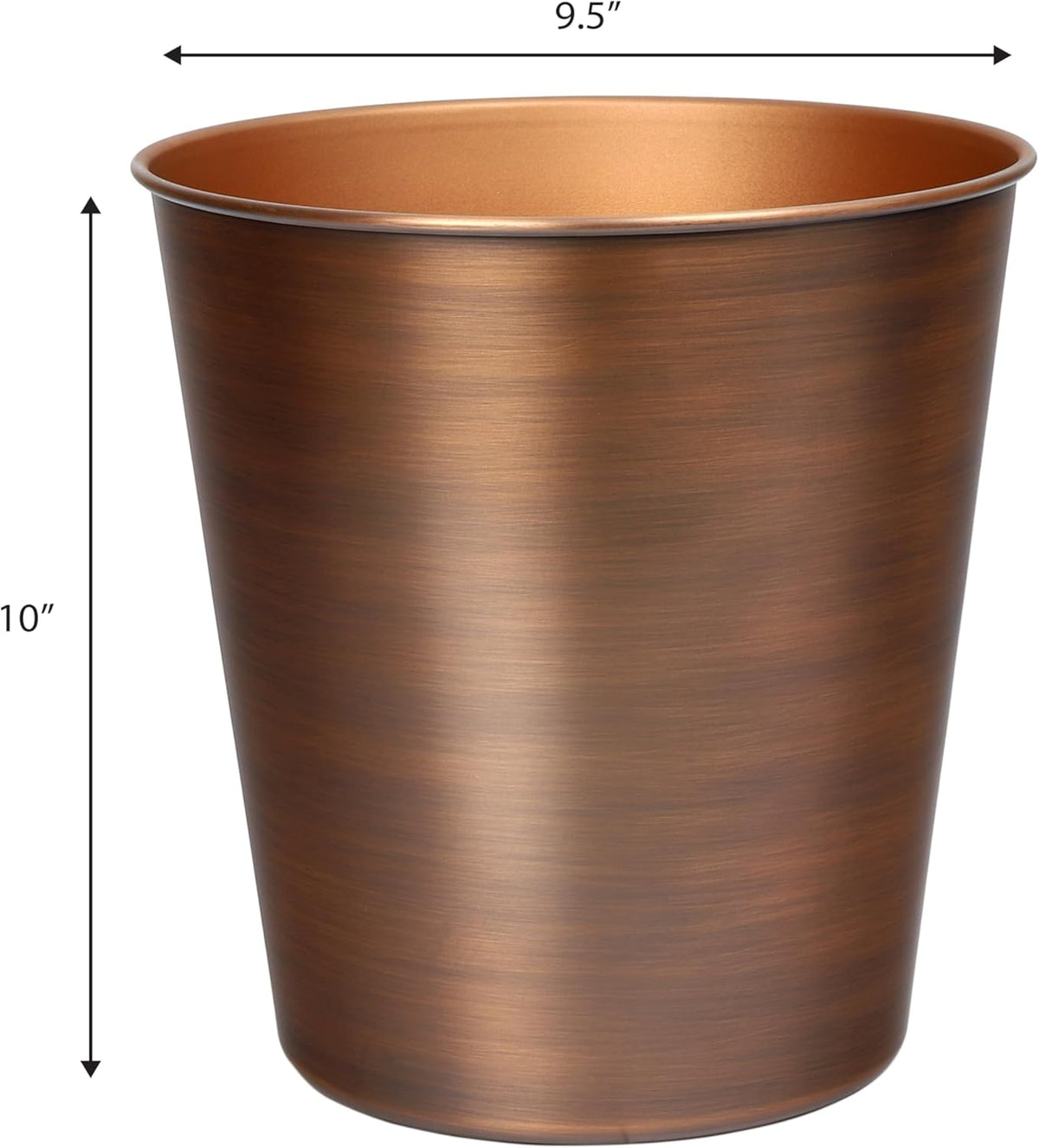 happimess HPM1113B-SET2 Nolan Modern Classic Smooth Steel 2 Gal Waste Bin for Kitchen, Office