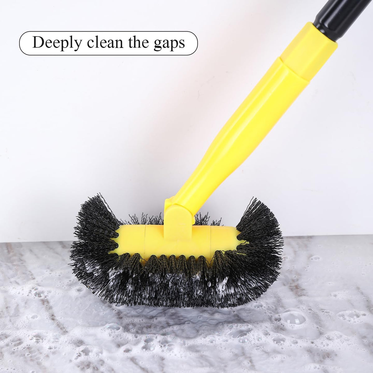 Grout Cleaning Brush with Long Handle - Hard Bristle Hand Held Grout Cleaner Brush for Tile Grout