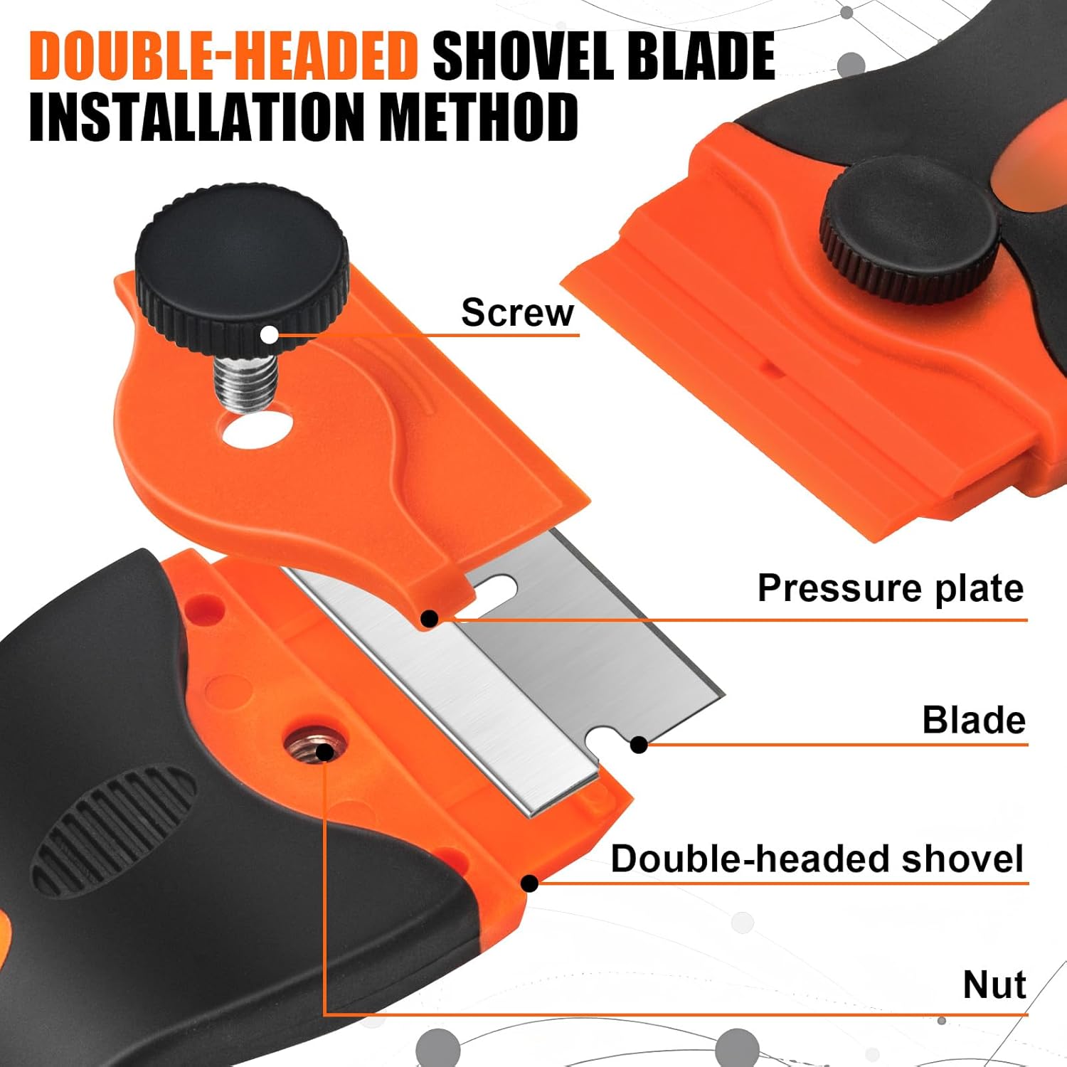 6 Pack Razor Blade Scraper Tool, Razor Scraper, Paint Scraper for Cleaning, With Extra 40Pcs Blade