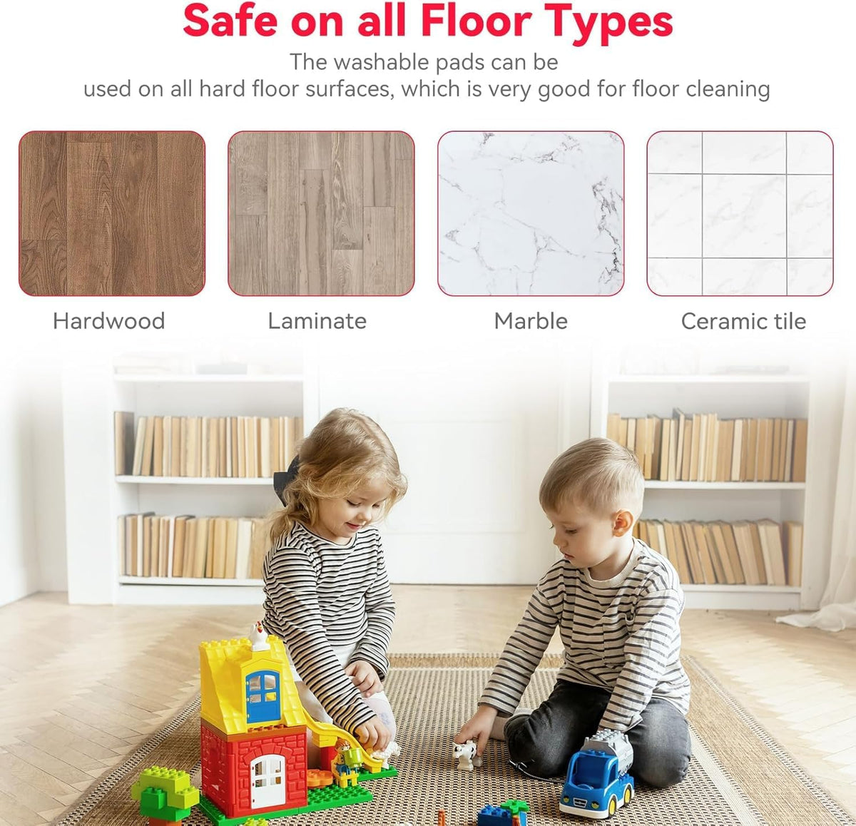 16.5 inch Microfiber Mop Pads for Rubbermaid Reveal Spray Mop and Any 16.5" Flat Mop - 10 Pack