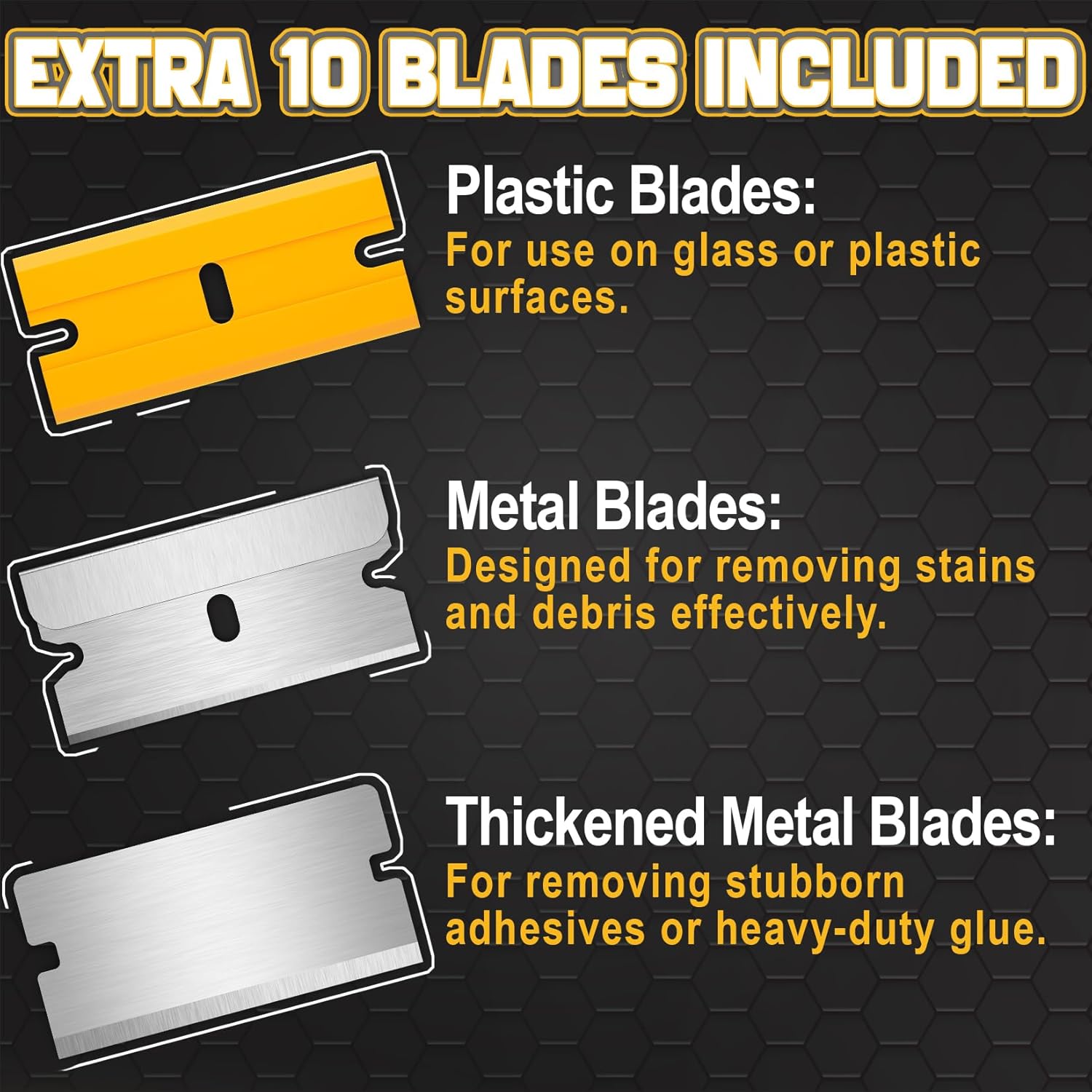 DIYSELF Razor Blade Scraper 12Pack Glass Scraper Oven Scraper for Cleaning Razor Scraper for Floors