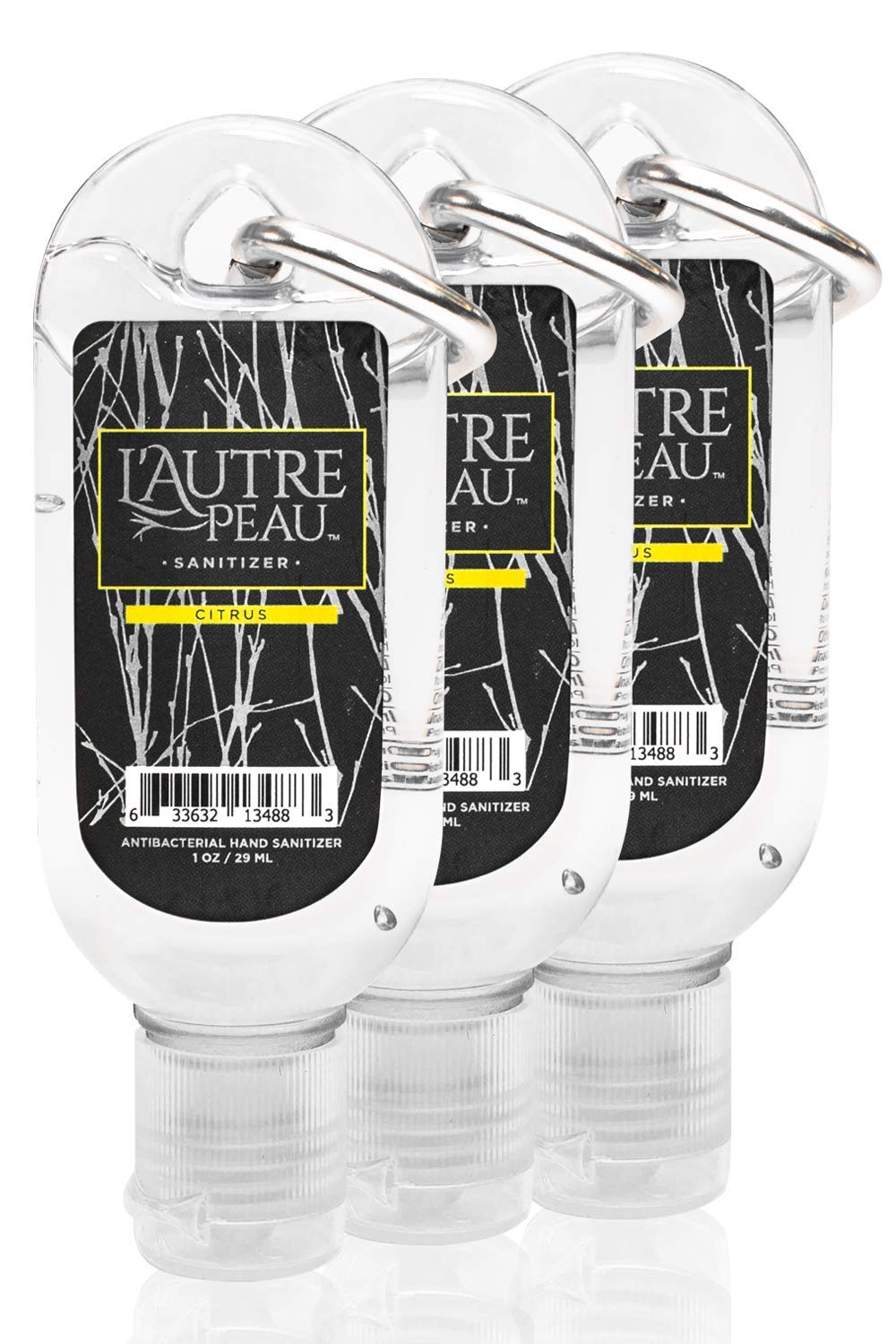 Travel Hand Sanitizer Gel with Aloe Vera & Vitamin E Made by L’AUTRE PEAU - Citrus Scented Alcohol