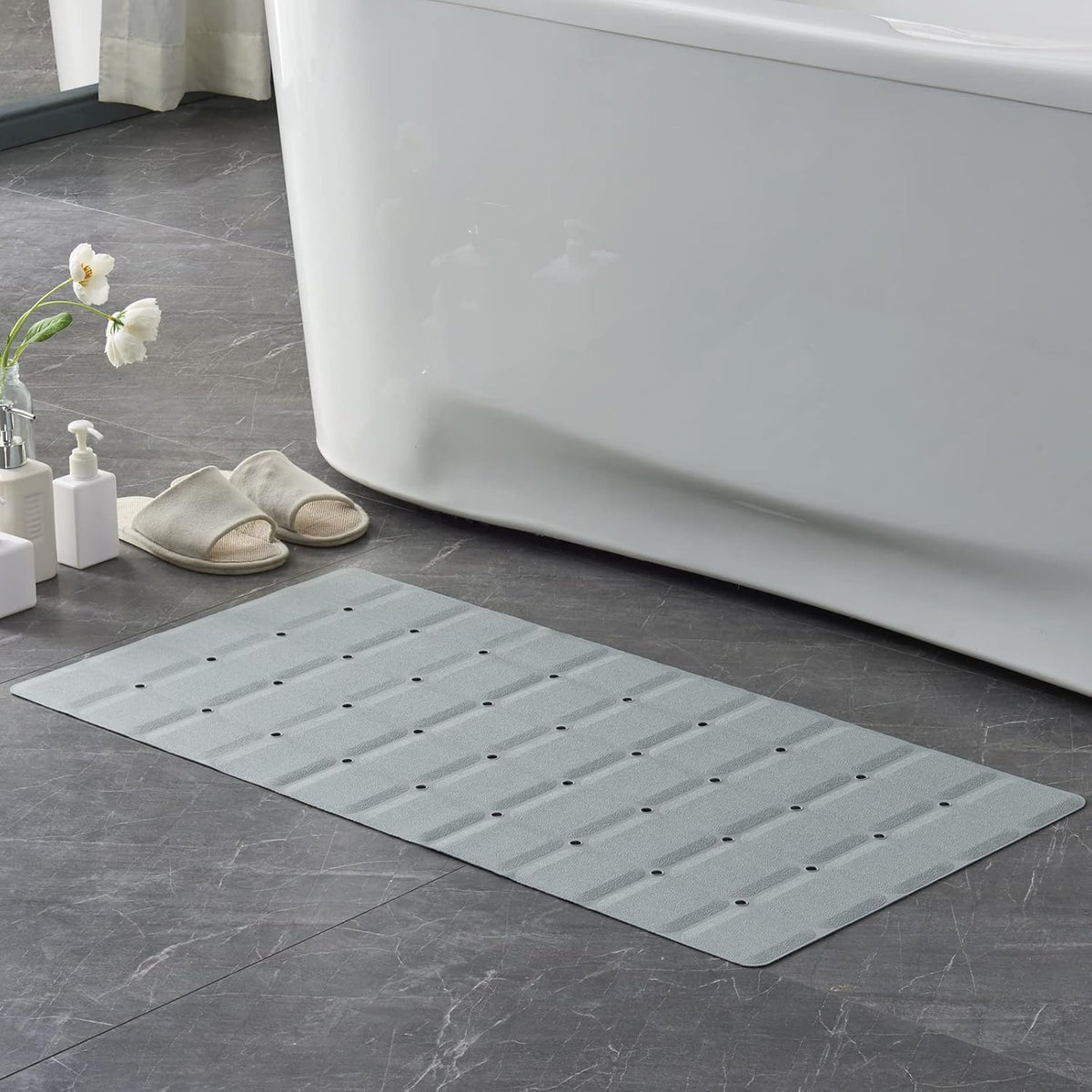 Foldable Silicone Bathtub Mat: Jumbo Size Heavy Duty Safety Bath Mat for Tub Without Suction Cups