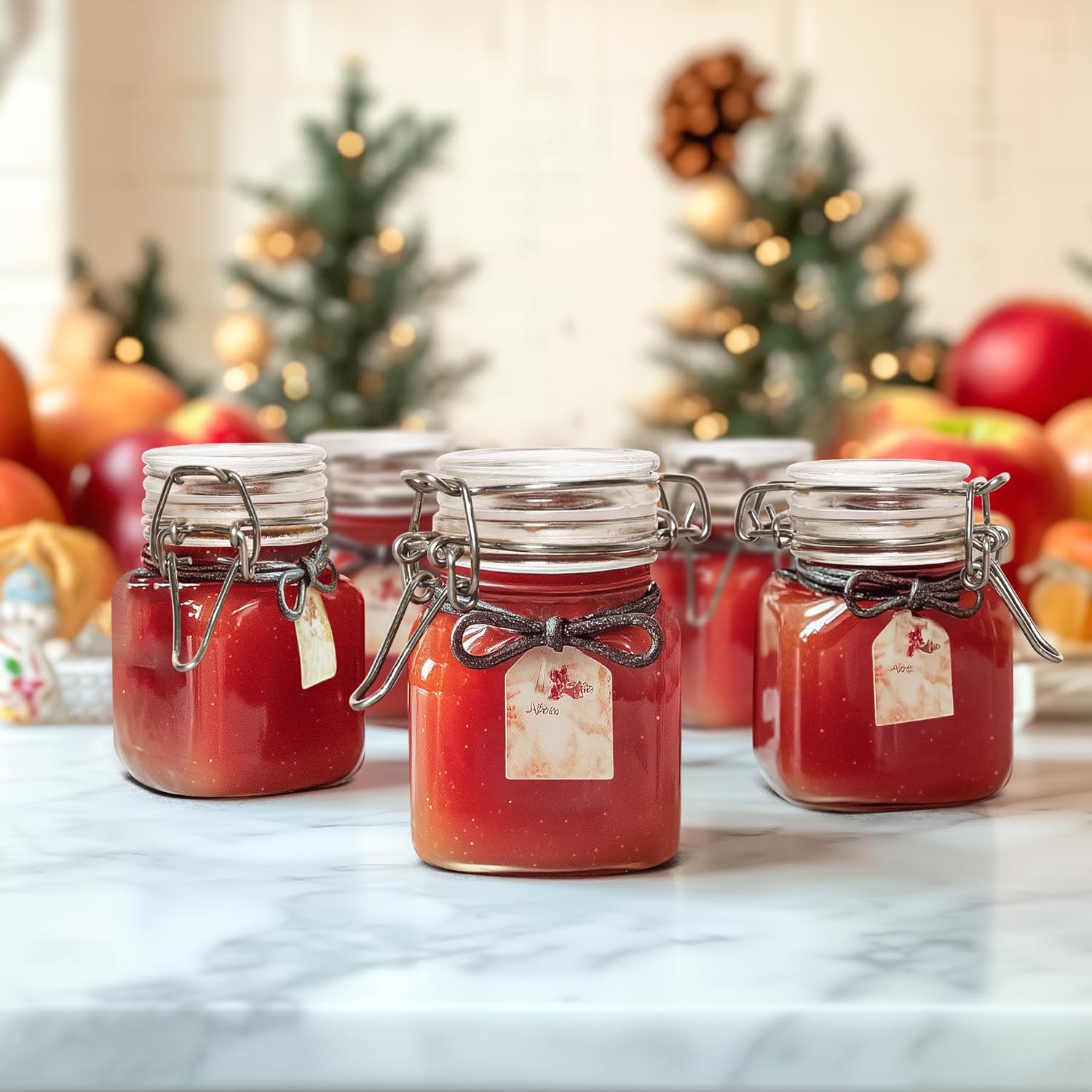ComSaf 4 oz Glass Jars with Lid, Set of 12 Mini Airtight Glass Jars, Spice Jars, Small Mason Jar
