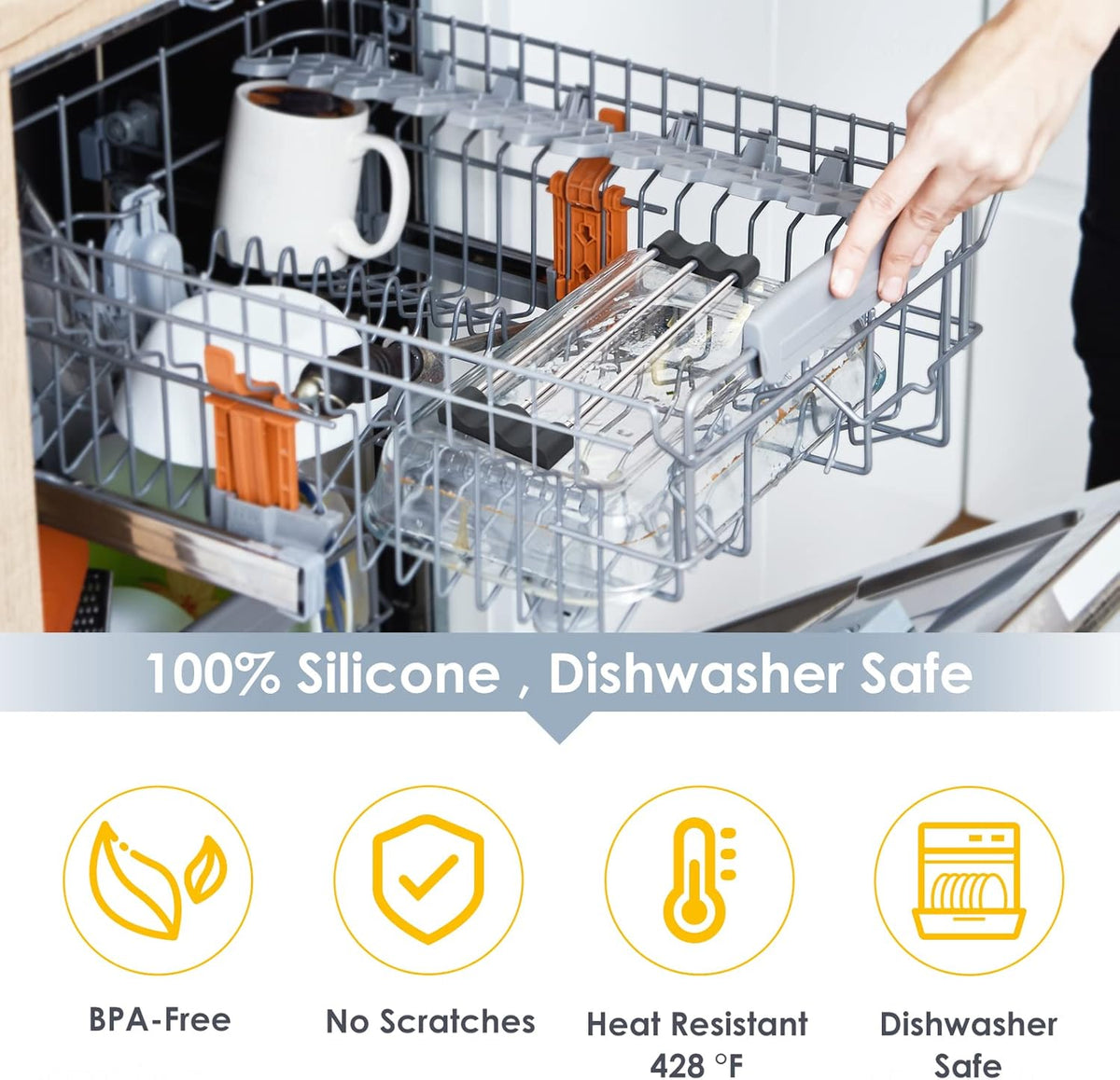 Tomorotec Adjustable Over-The-Sink Kitchen Rack for Dishcloths, Sponges, Bottles and Brushes