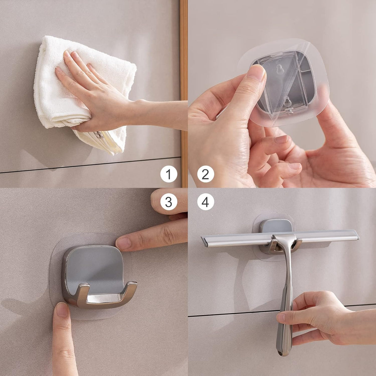 Shower Squeegee for Shower Doors 10 Inch Bathroom Squeegee for Windows,Kitchen,Mirror and Car
