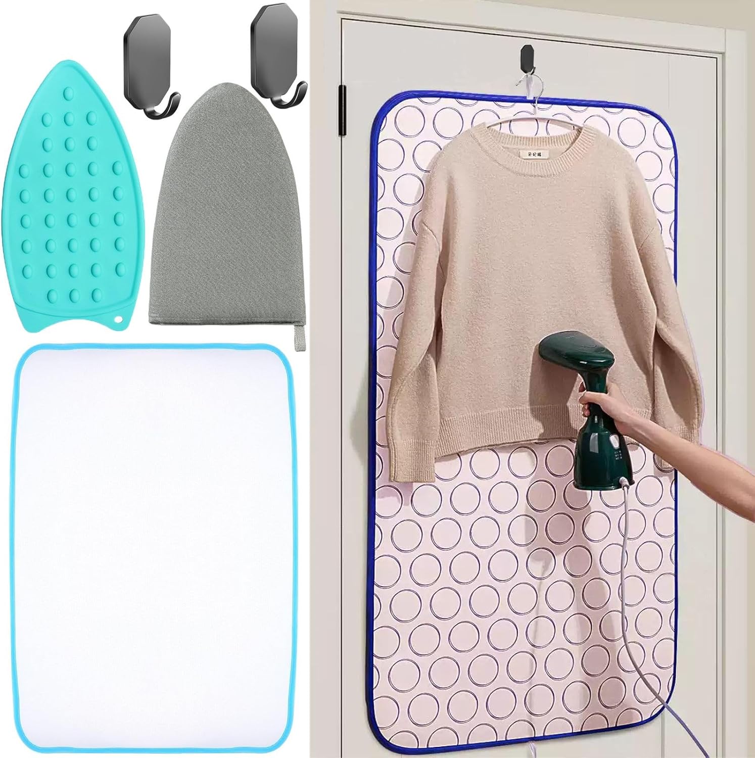 Portable Ironing Mat for Table Top Iron Pad for Countertop Thick Ironing Blanket Over The Door