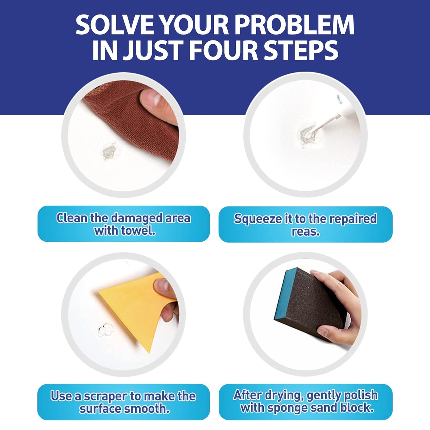 Spackle Wall Repair Kit,Drywall Repair kit,Wall Mending Agent Putty with Scraper,Plaster Wall