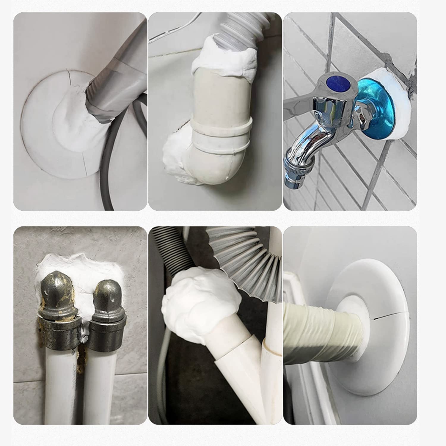 Waterproof Duct Seal Repair Sealing Clay 4 Pack White Moldable Silicone Putty, Quick Mending Mud