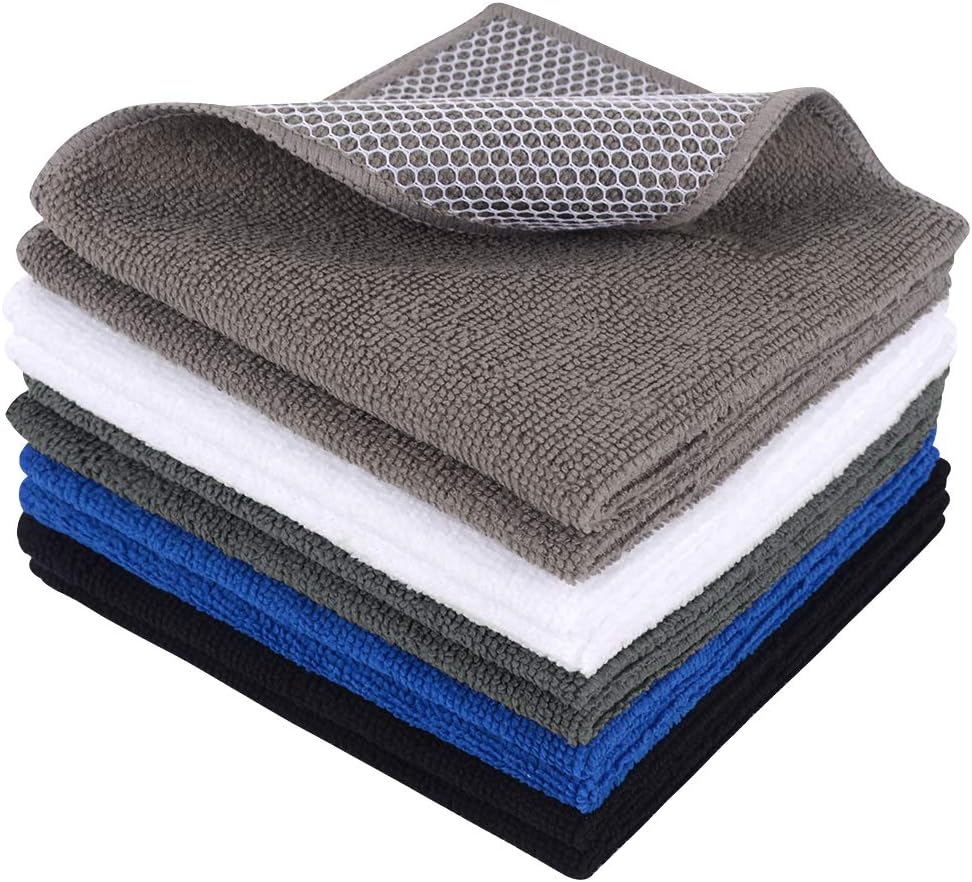 SINLAND Microfiber Dish Cloth for Wshing Dishes Dish Washing Rags Best Kitchen Washcloth Cleaning