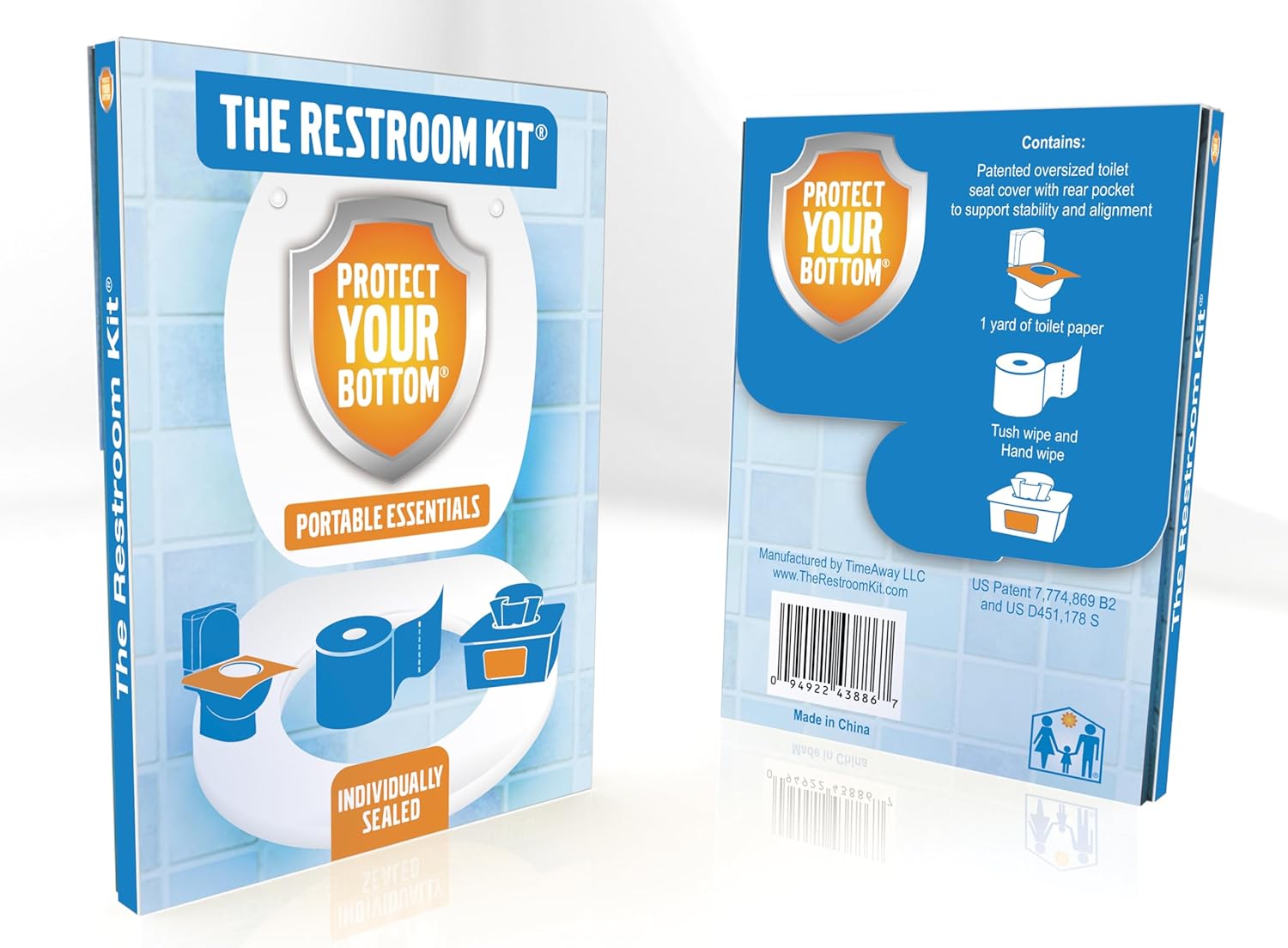 The Restroom Kit Great for travel (12-Pack) Portable Disposable Oversized Toilet Seat Cover, 3ft