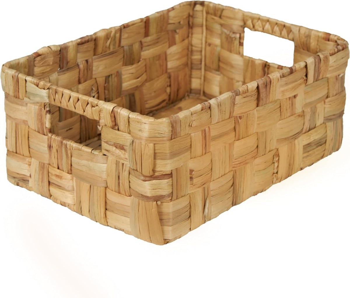 Vatima Jumbo Wicker Storage Basket, Large Hyacinth Organizer, 16.9x12.1x7.1H Inches - Ideal for
