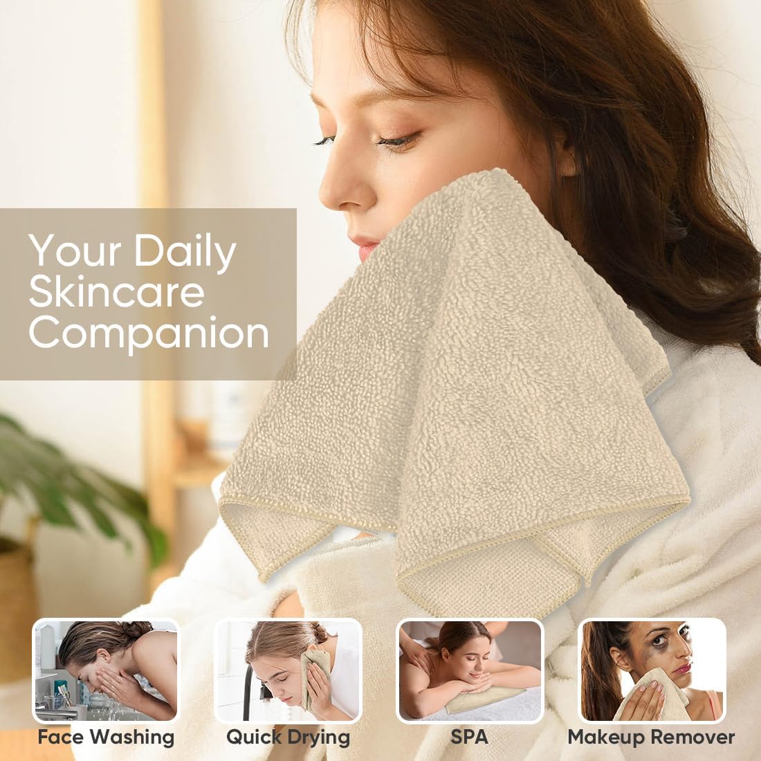 HOMEXCEL Microfiber Washcloths 24 Pack, Highly Absorbent and Soft Face Towel, Multi-Purpose Wash