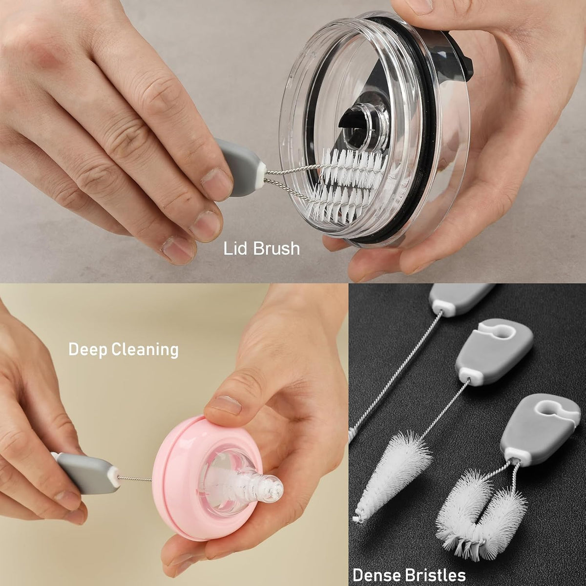 ALINK 5 Pack Water Bottle Brush Cleaning Set with Holder, Bottle Cleaner with Stand, Straw Nipple