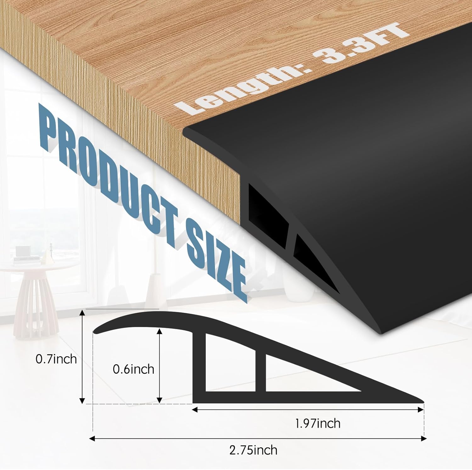 Floor Transition Strip Door Threshold 39" Floor Transition Reducer Trim on The Edges Threshold