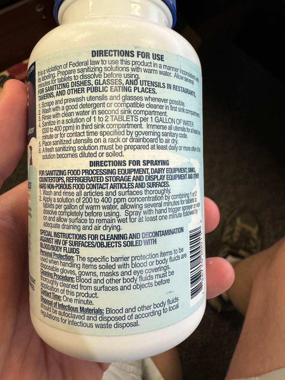 6 Bottles Steramine Sanitizer Tablets w/15 QT-10 Test Strip - Multi Purpose Steramine Sanitizing