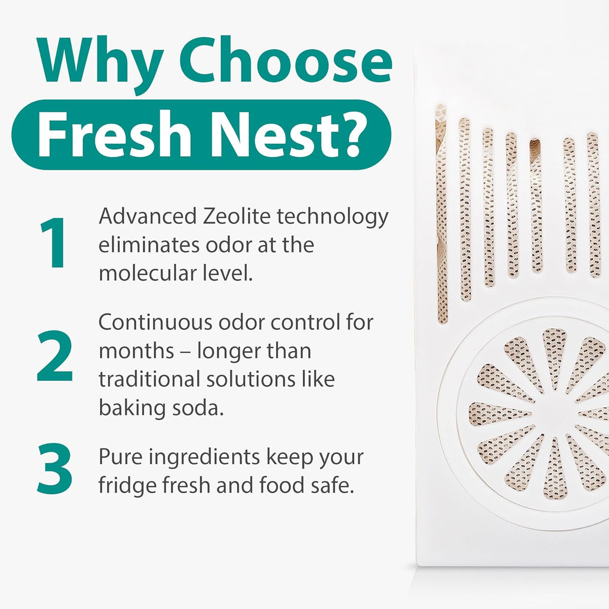 Refrigerator Deodorizer with Zeolites (4-Pack) - Odor Eliminator for Fridge & Freezer - Outshines