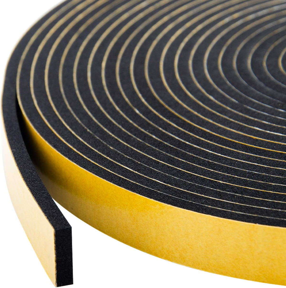 Foam Seal Tape 3-Pack, 1/2 Inch Wide X 1/8 Inch Thick, Neoprene Rubber Weather Stripping for Door
