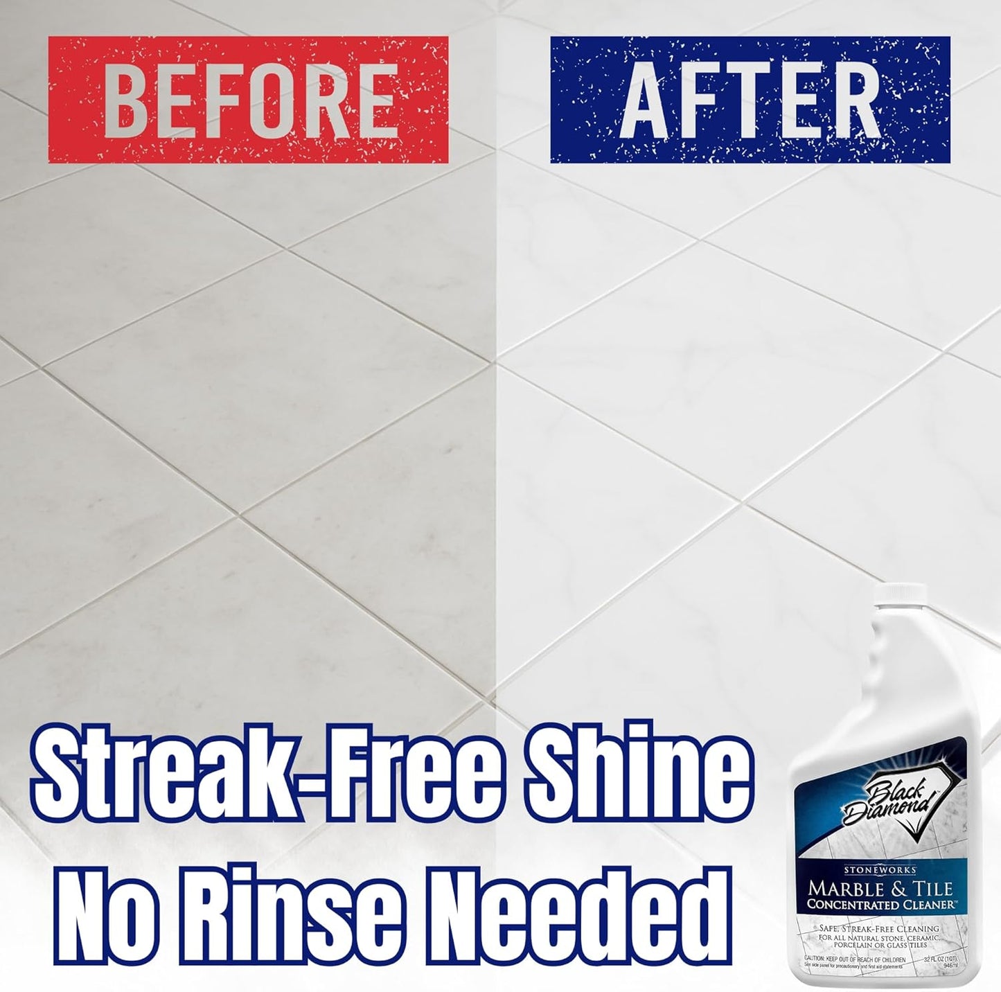 MARBLE & TILE FLOOR CLEANER. Great for Ceramic, Porcelain, Granite, Natural Stone, Vinyl and Brick.
