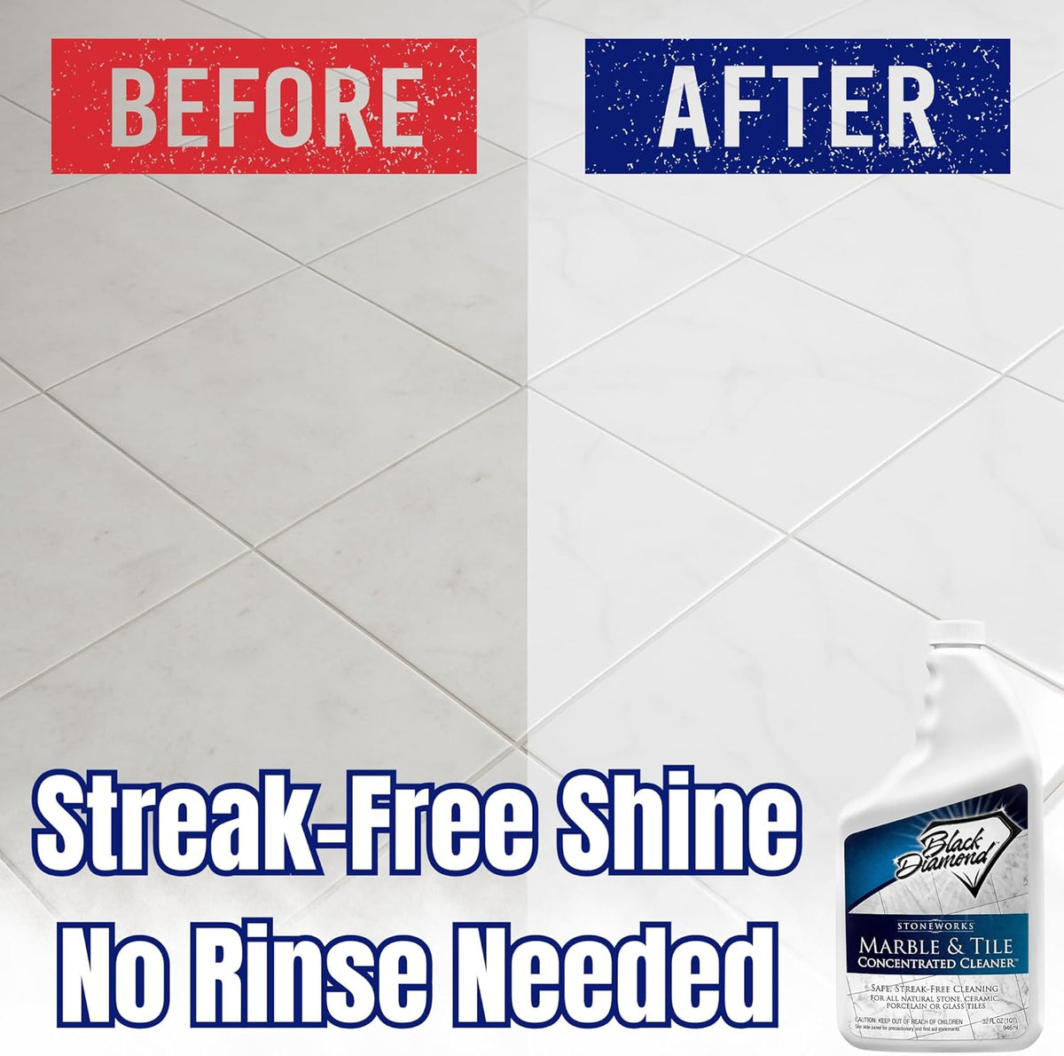 MARBLE & TILE FLOOR CLEANER. Great for Ceramic, Porcelain, Granite, Natural Stone, Vinyl and Brick.