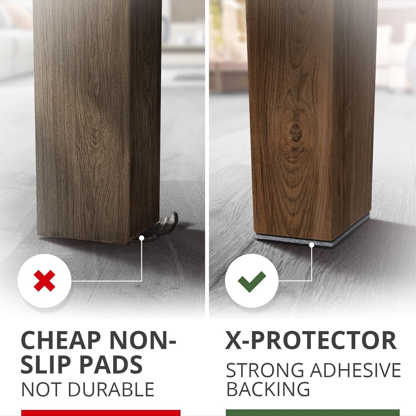 Non Slip Furniture Pads X-PROTECTOR - 8 PCS 4" - Premium Furniture Grippers! Rubber Feet Hardwood
