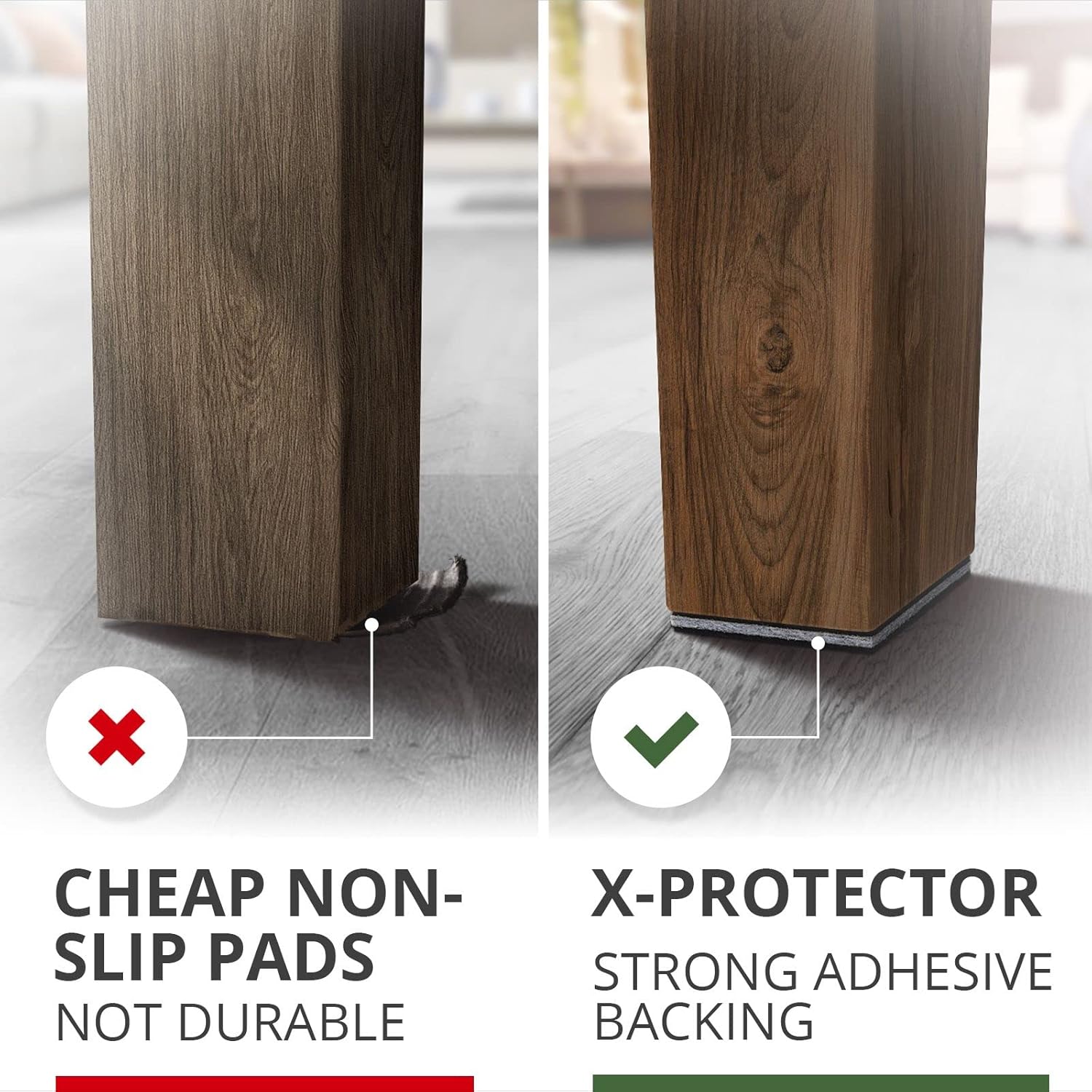 Non Slip Furniture Pads X-PROTECTOR - 8 PCS 4" - Premium Furniture Grippers! Rubber Feet Hardwood