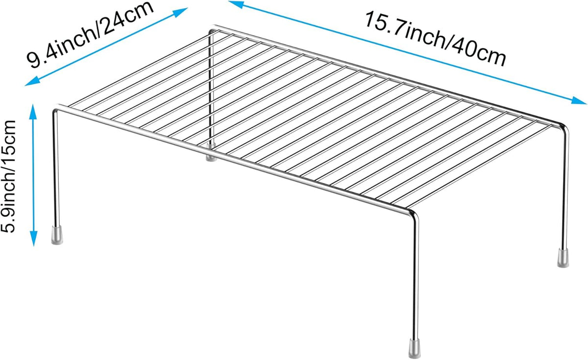 iPEGTOP Large (15.7 x 9.4 Inch) Kitchen Freezer Cabinet Organizer Shelf, Set of 4 Rustproof Metal