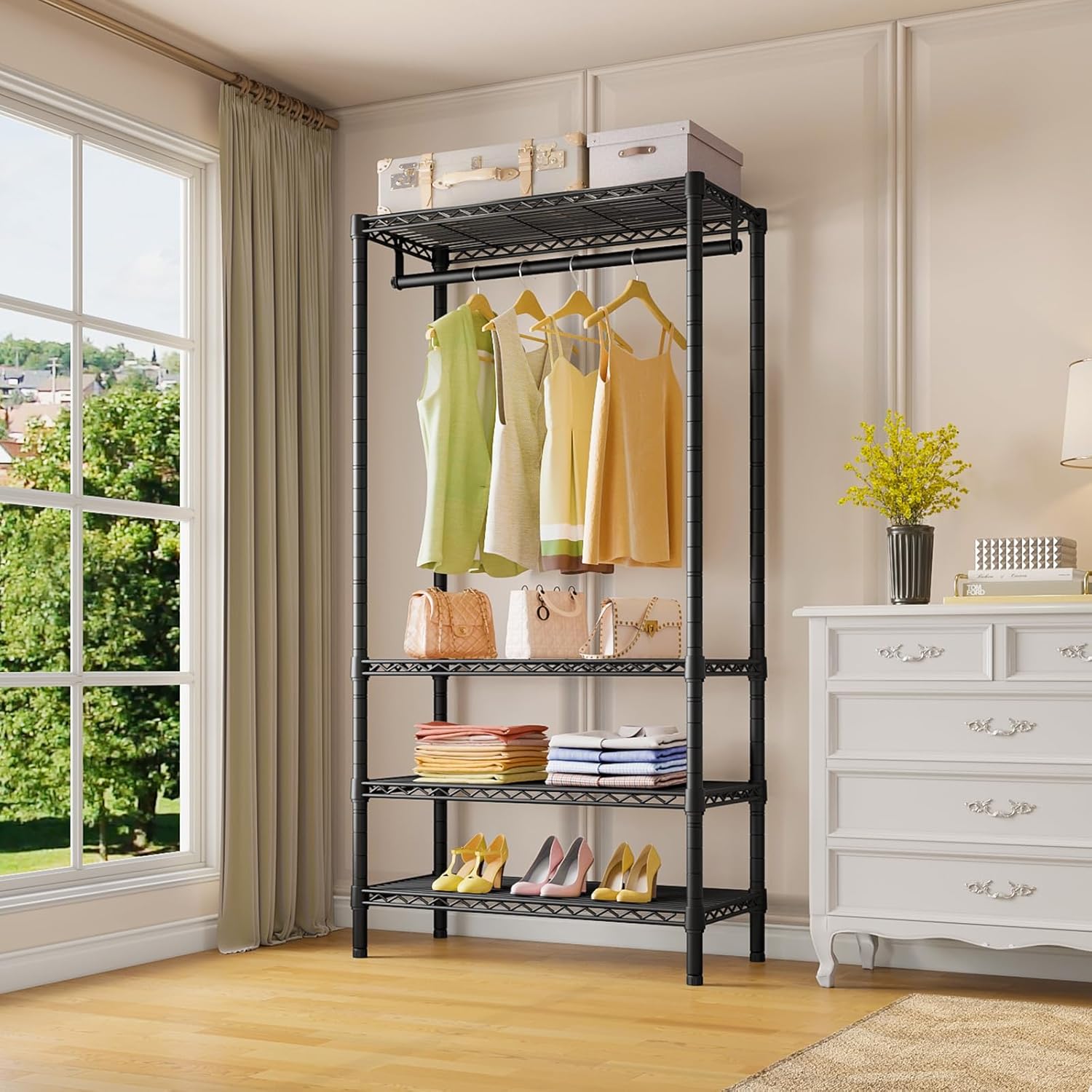 VIPEK V1 Medium Portable Garment Racks 440lbs Load Capacity, Heavy Duty Clothes Rack with 4 Tiers