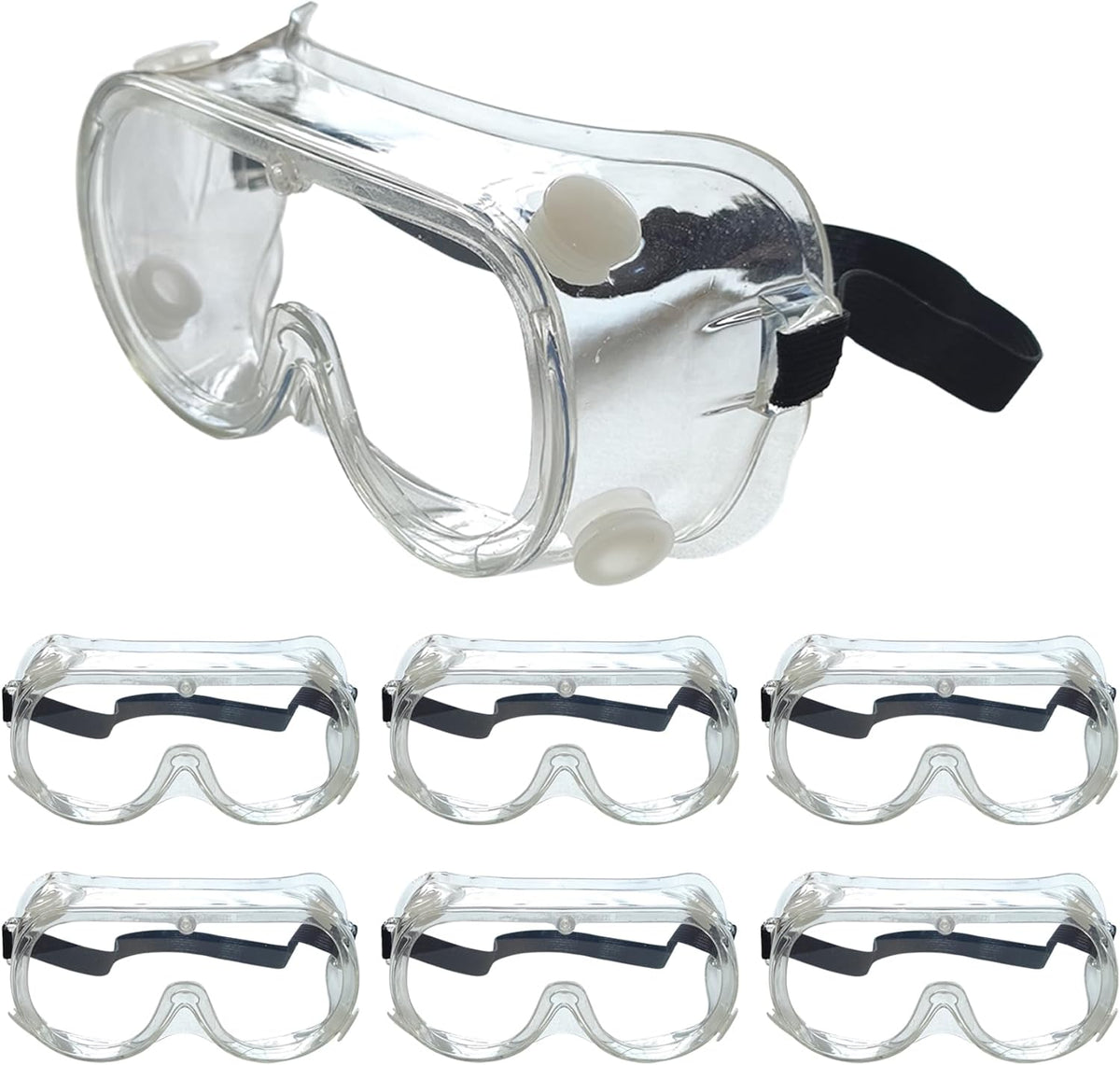 Safety Goggles 6 Pack - Anti-Fog Protective Safety Glasses - Clear Lens Adjustable Soft Lightweight