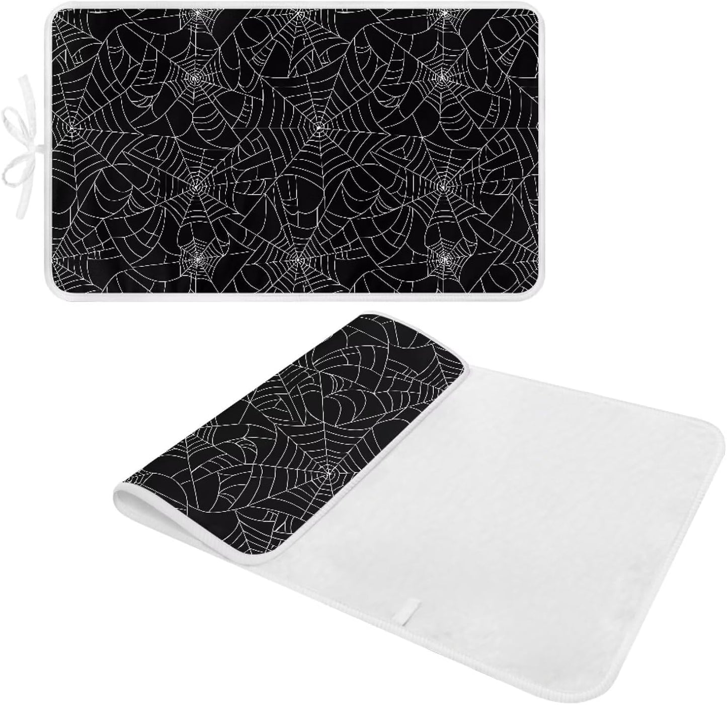 Spider Web Ironing Mat Black Heat Resistant Ironing Blanket Thick Portable Travel Ironing Pad for