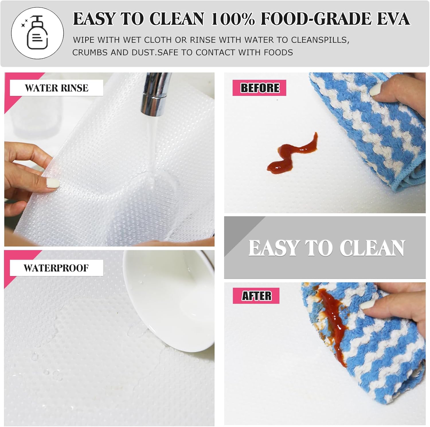 10Pcs Refrigerator Liners, Washable Fridge Liner Shelf Mats Refrigerator Pads for Cupboard Cabinet
