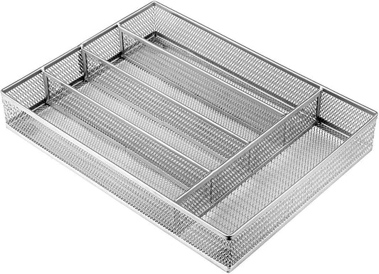 JANE EYRE Drawer Organizer, Cutlery Tray Silverware Flatware Storage Divider for Kitchen, Mesh Wire