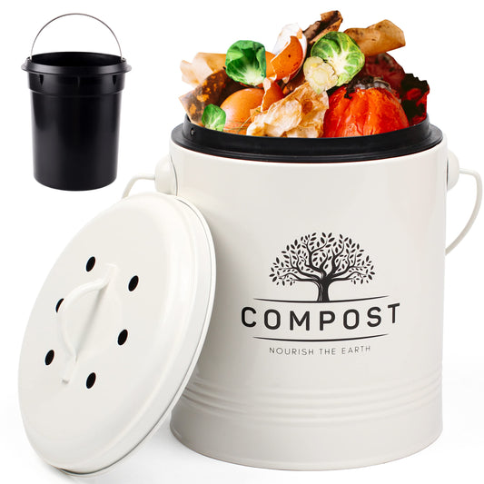 Perfnique 1.3 Gal Kitchen Compost Bin with Lid, Countertop Compost Caddy