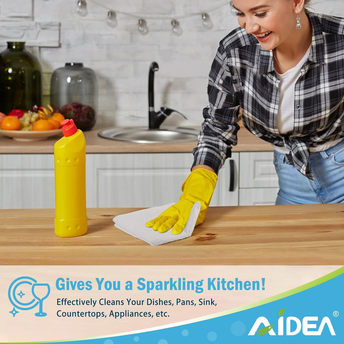 AIDEA Microfiber Cleaning Cloth White 50PK, Microfiber Towels for Cars, Lint Free Rags, Kitchen