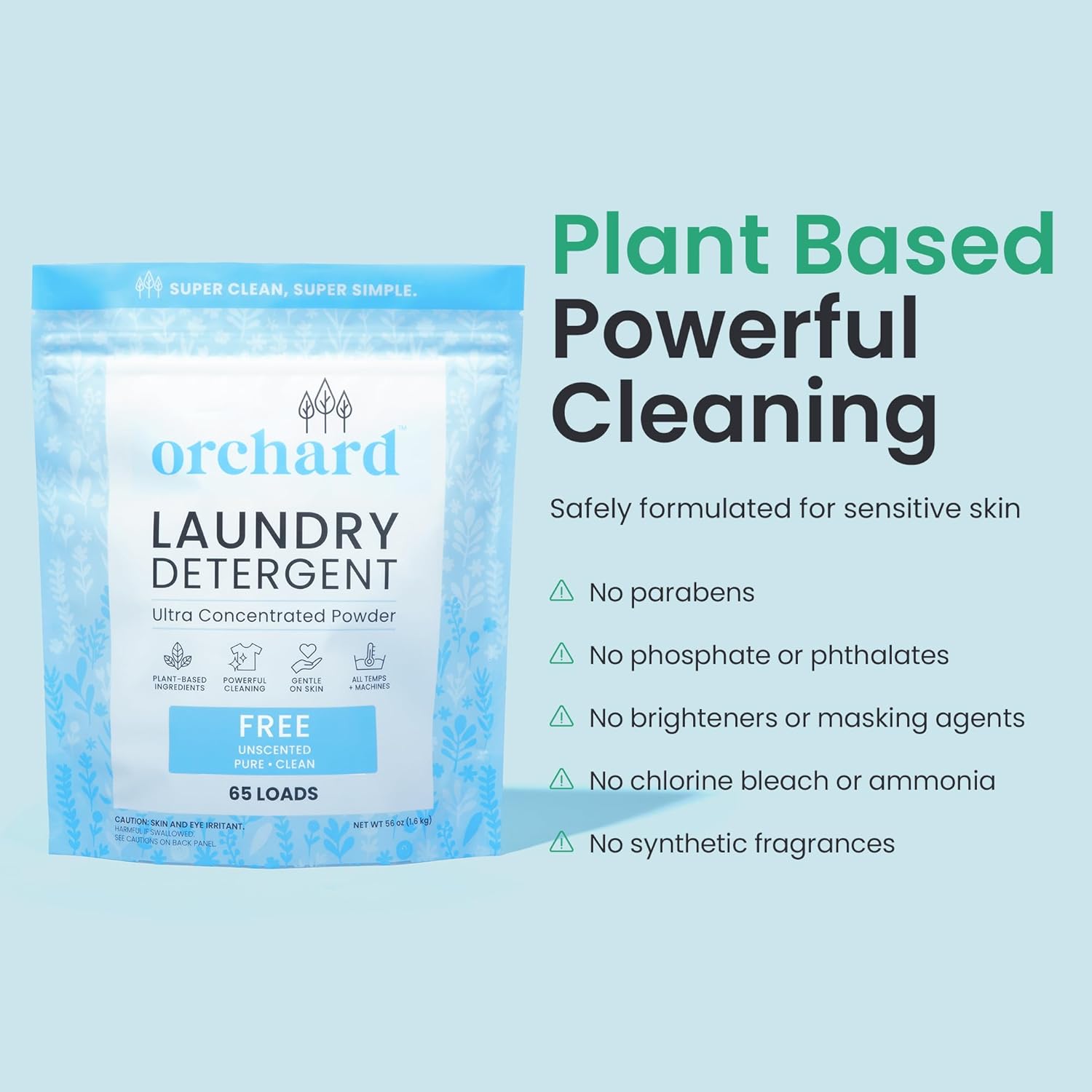 Orchard Laundry Detergent Powder Natural Deep Cleaning Laundry Powder for Sensitive Skin