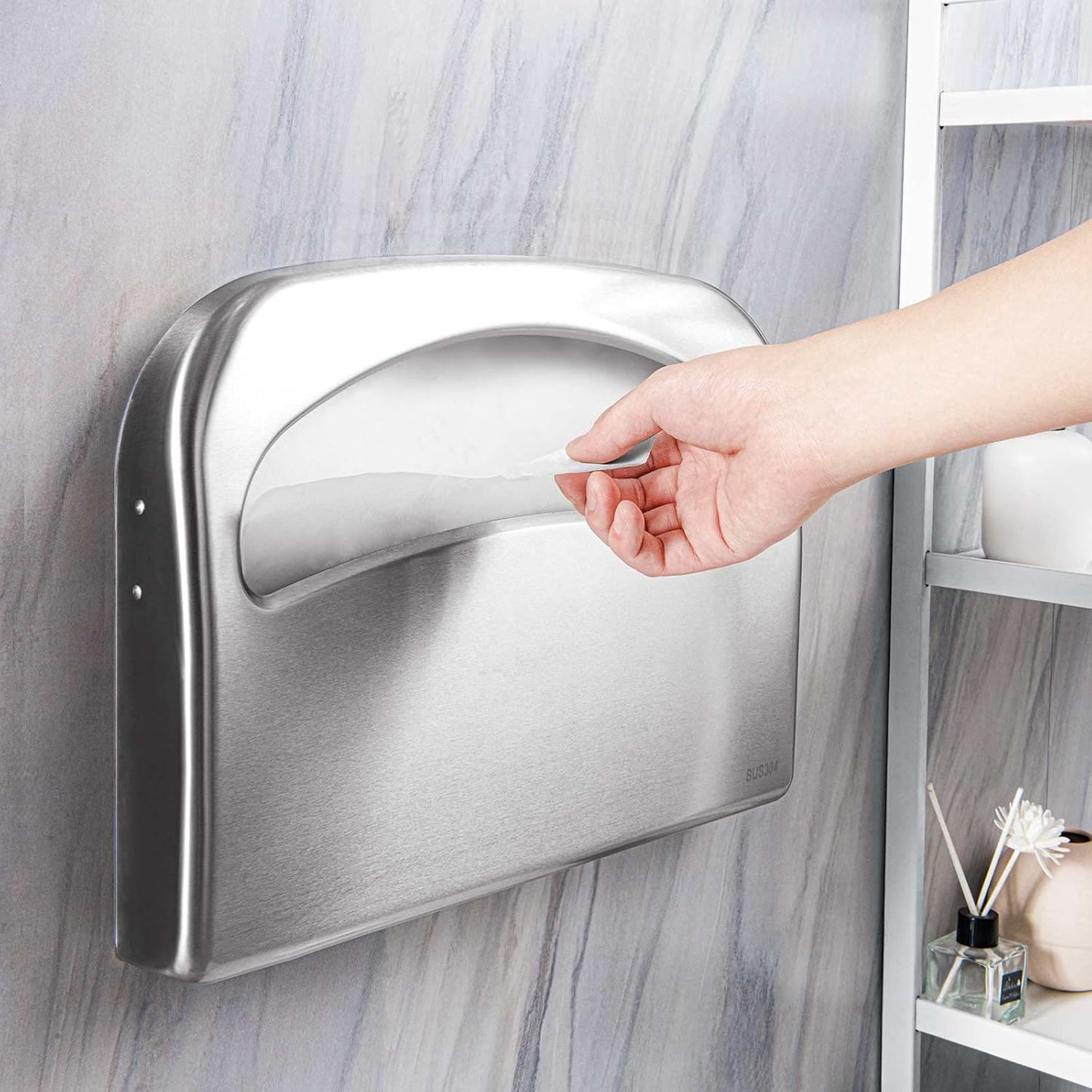 2 Packs Toilet Seat Cover Dispenser Wall Mount Commercial, Half Fold Toilet Seat Cover Dispenser