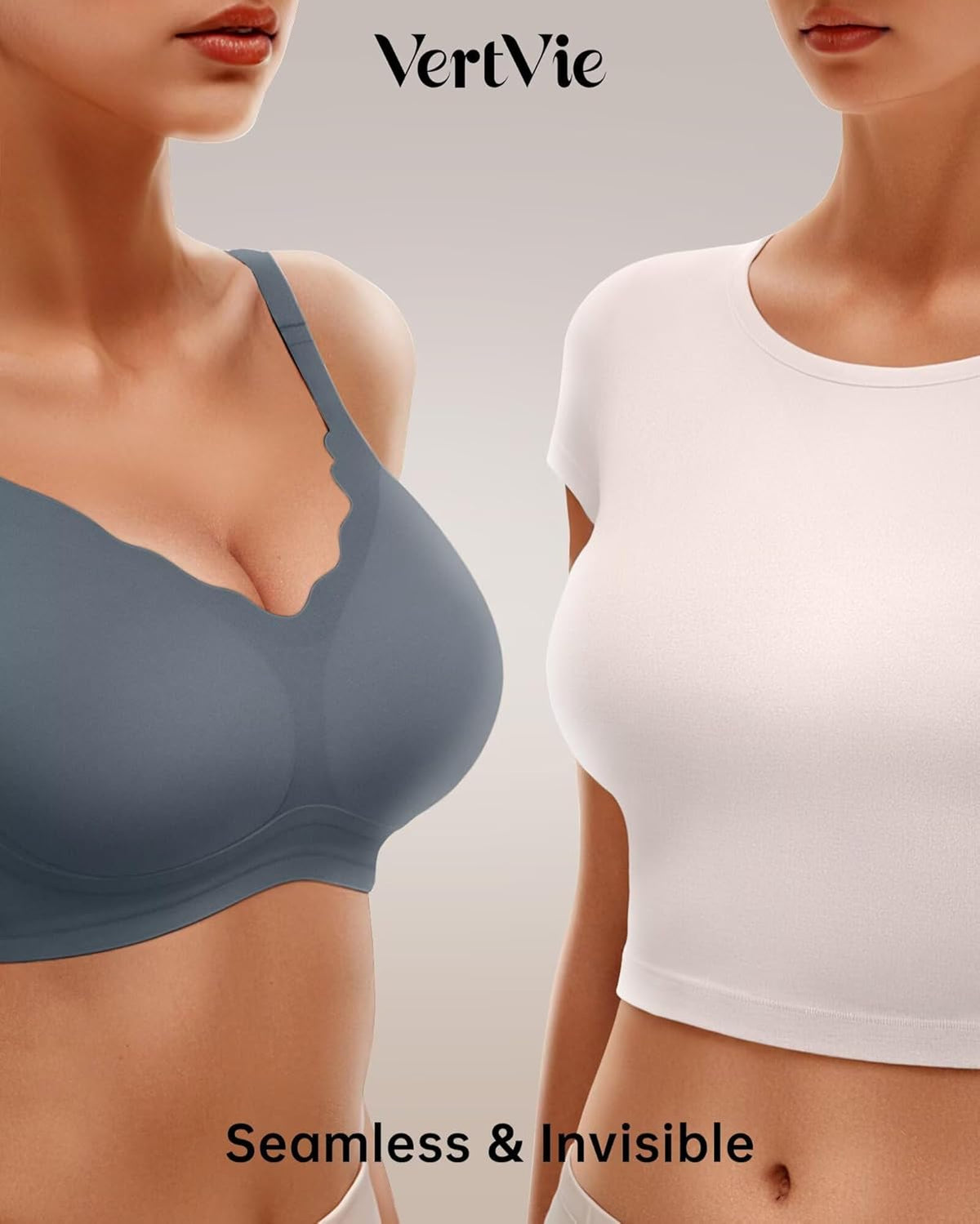Vertvie Womens Seamless Bras No Underwire Supportive Wireless Push Up Full Coverage Bralette