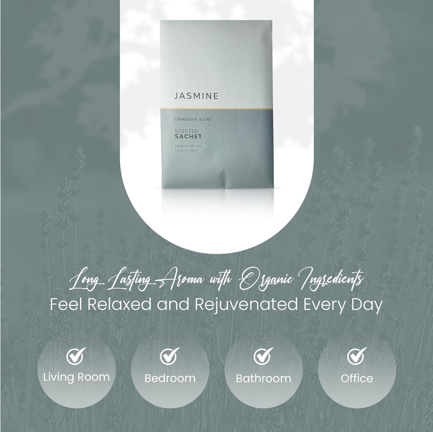 Expressive Scented Sachet Pouches – Perfect Jasmine Air Freshener & Closet Deodorizer for Drawers