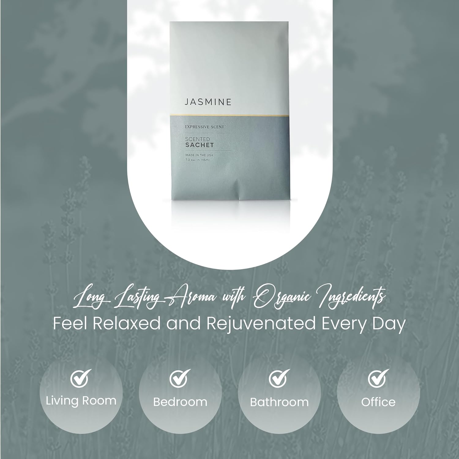 Expressive Scented Sachet Pouches – Perfect Jasmine Air Freshener & Closet Deodorizer for Drawers
