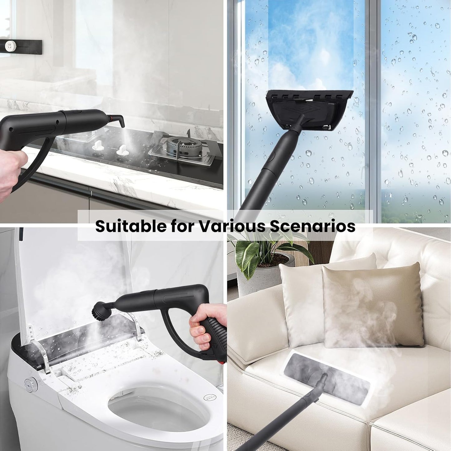 Steam Cleaner 1.5L Steamer for Cleaning Fast Heating 6-in-1 Multi-Surface with 8 Accessories UL499