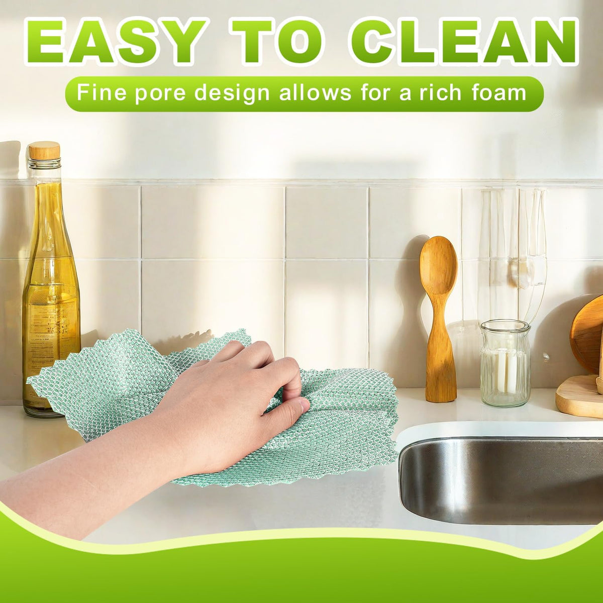 12 Pcs Multipurpose Wire Dishwashing Rag, Upgraded Double-Layer Non-Scratch Wire Dish Cleaning