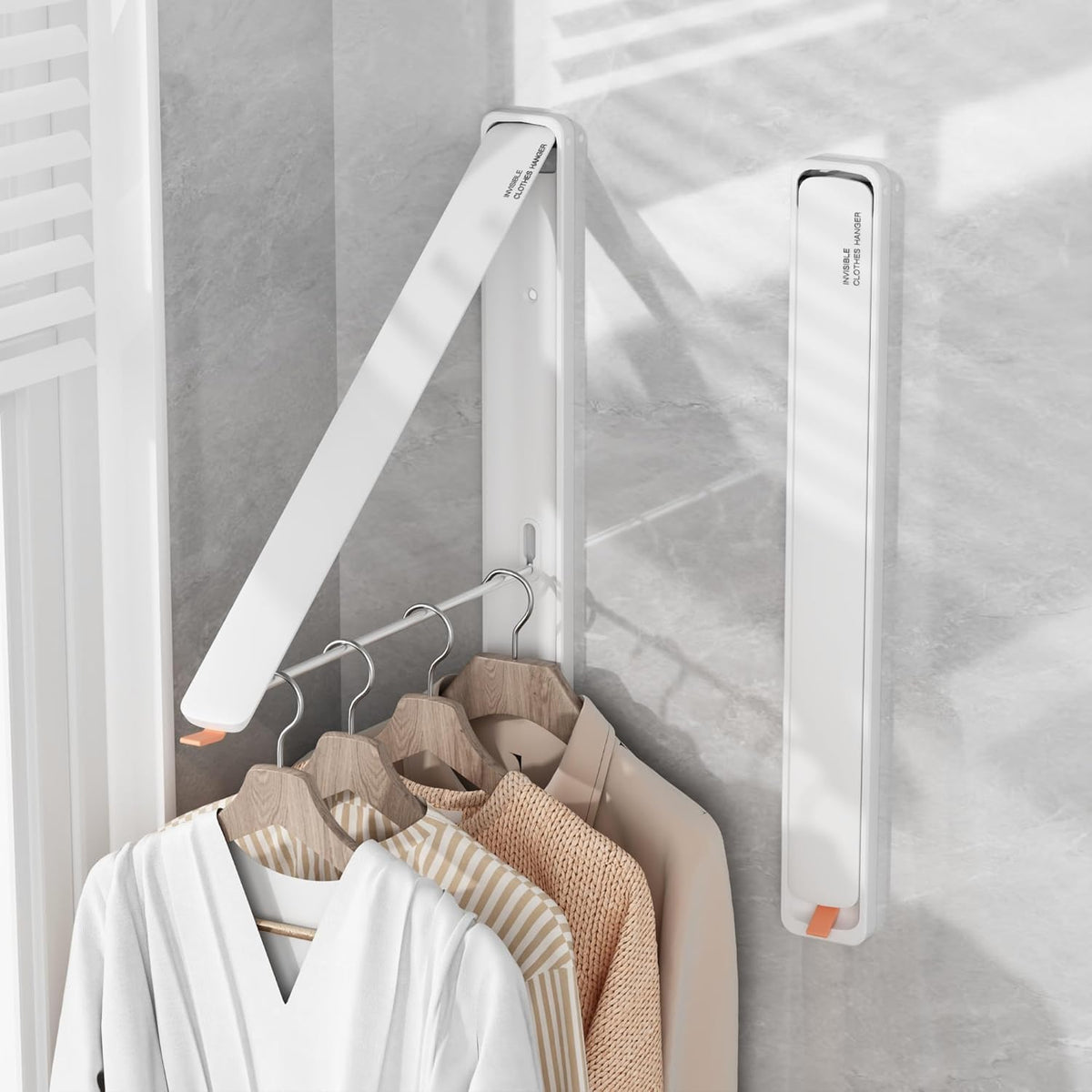 Clothes Drying Rack for Laundry Drying Rack Wall Mounted Clothes Hanger Rack Retractable Laundry