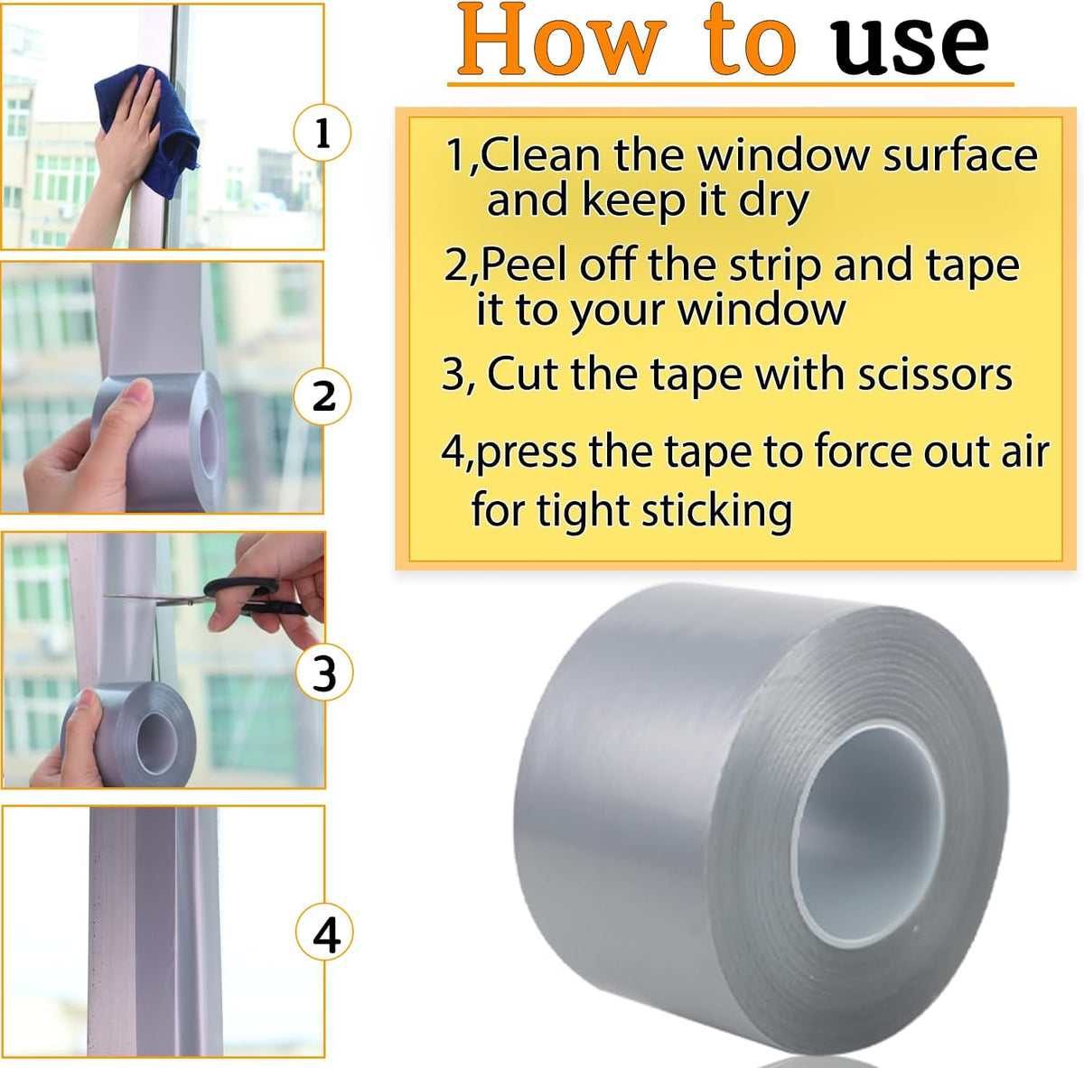 Window Insulation for Winter Weather Sealing Tape 2 Inch x 50 Yards Weather Stripping Residue Free