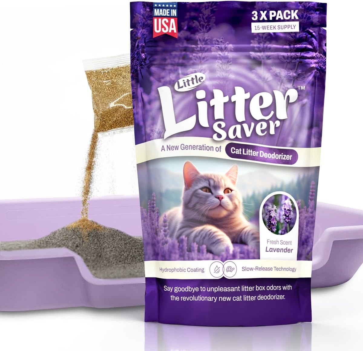 Little Litter Saver | a New Generation Of Cat Litter Box Deodorizer | Unique Slow Release Formula |