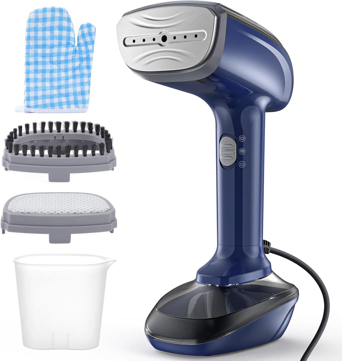 Powerful Handheld Fabric Steamer - 1800W with Fast Ceramic Heat-Up Plate, 2-in-1 Ironing & Wrinkle