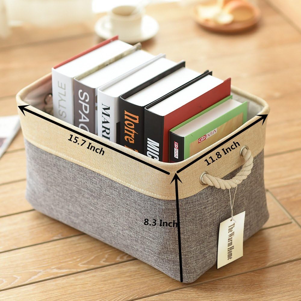 TheWarmHome Storage Basket - 15.7L×11.8W×8.3H 1 Pack Large Baskets for Organizing Shelves, Storage