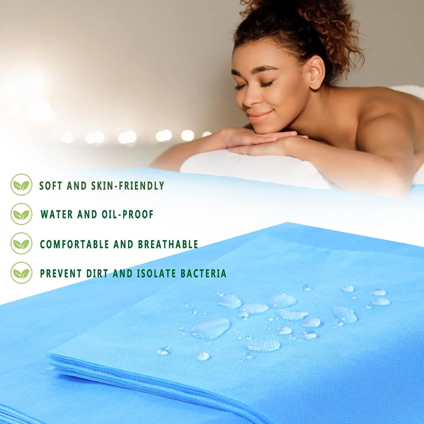 31" x 71" Disposable Bed Sheets for Massage Table Waterproof Massage Table Sheet Soft Non Woven