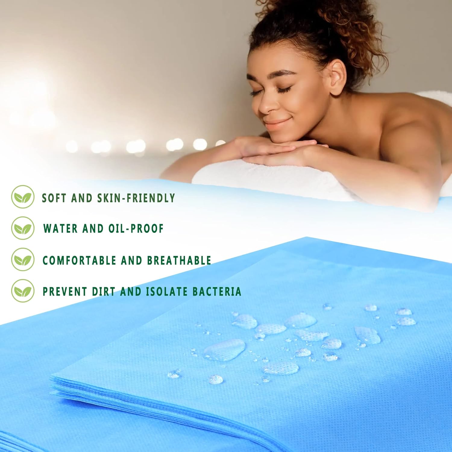 200 Pcs Disposable Bed Sheets 31" x 71" Massage Table Sheets Non Woven Fabric SPA Bed Cover