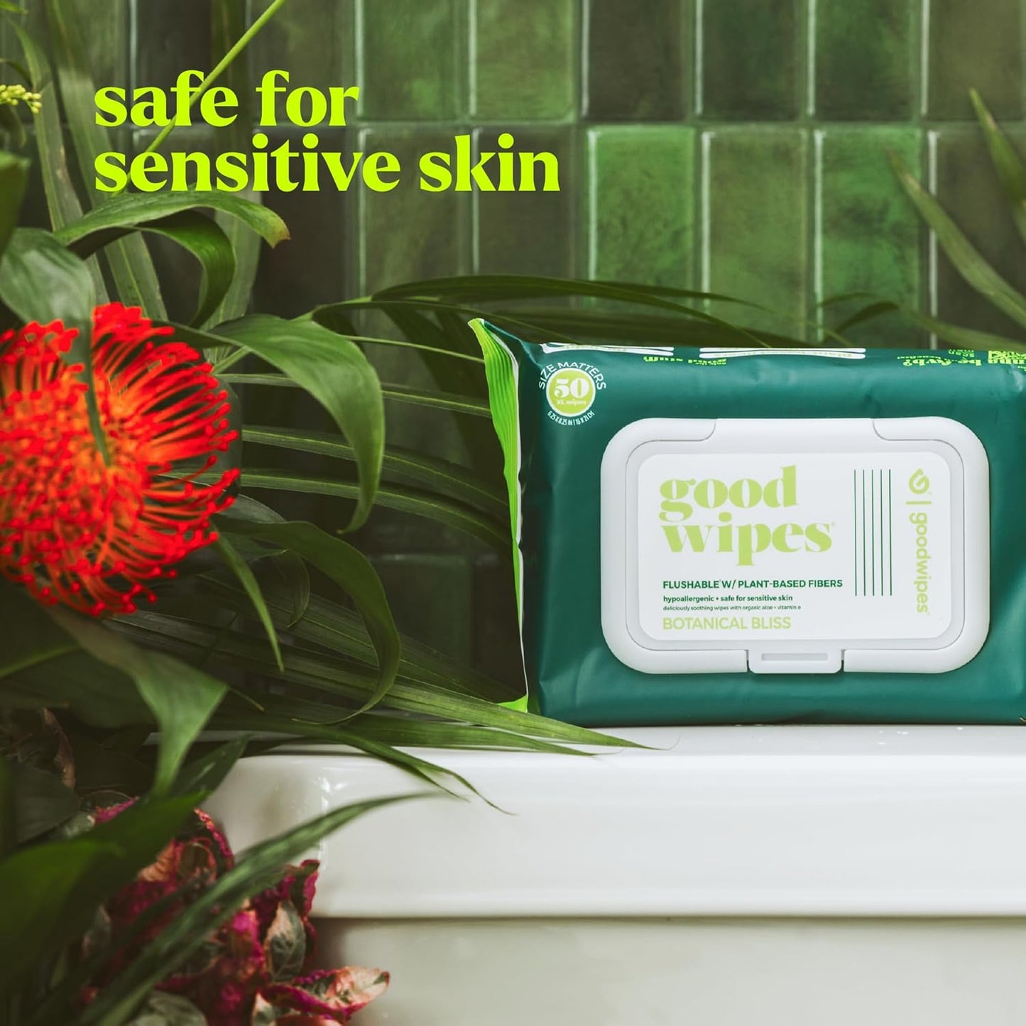 goodwipes Flushable Wipes - Individually Wrapped Butt Wipe for On-the-Go Adults - Portable Mini